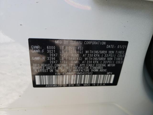2021 SUBARU ASCENT LIM 4S4WMAPD8M3437502