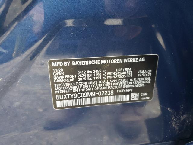 2021 BMW X3 XDRIVEM 5UXTY9C09M9F02238