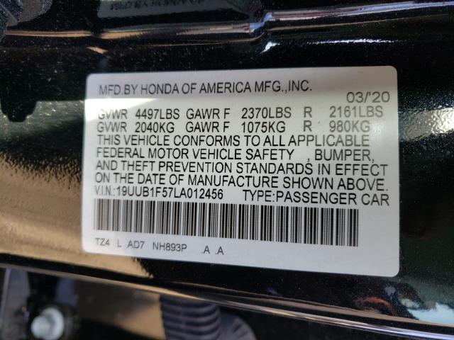 2020 ACURA TLX TECHNO 19UUB1F57LA012456