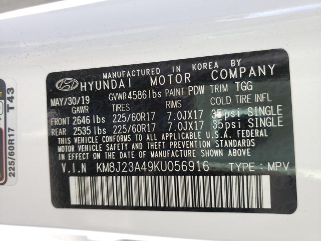 2019 HYUNDAI TUCSON SE KM8J23A49KU056916