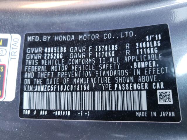 2018 HONDA CLARITY JHMZC5F16JC018156