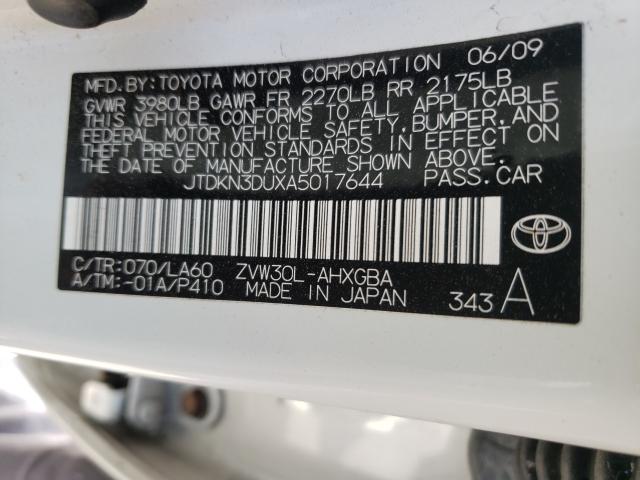 2010 TOYOTA PRIUS JTDKN3DUXA5017644