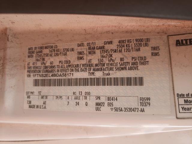 2011 FORD ECONOLINE 1FTNS2EL4BDA58171