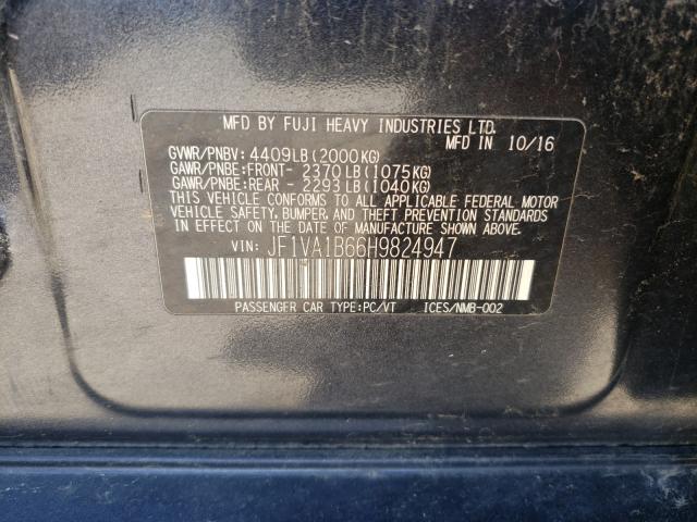 2017 SUBARU WRX JF1VA1B66H9824947