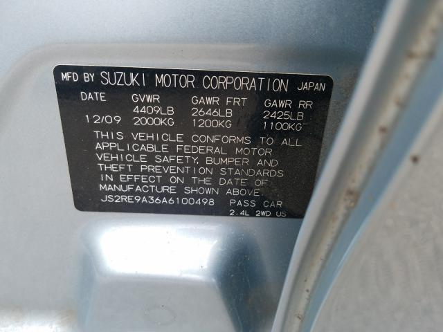 2010 SUZUKI KIZASHI SE JS2RE9A36A6100498