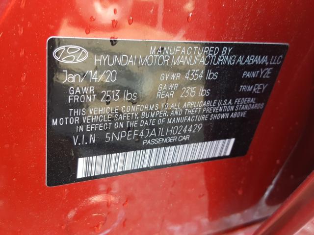 2020 HYUNDAI SONATA SEL 5NPEF4JA1LH024429