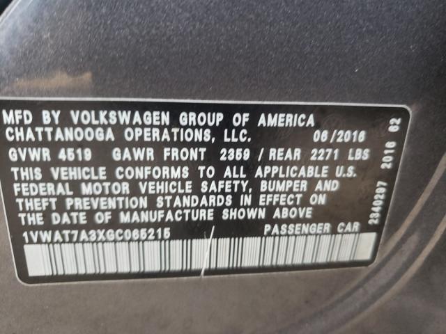 2016 VOLKSWAGEN PASSAT 1VWAT7A3XGC065215