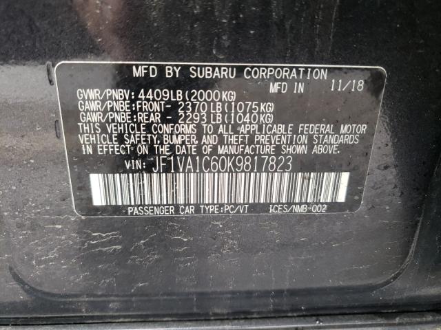 2019 SUBARU WRX PREMIU JF1VA1C60K9817823