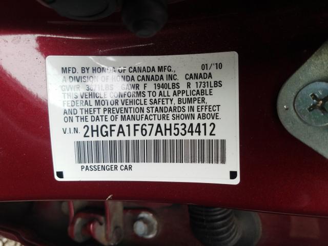 2010 HONDA CIVIC LX-S 2HGFA1F67AH534412