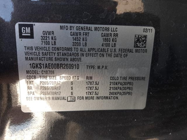 2011 GMC YUKON SLE 1GKS1AE00BR260910