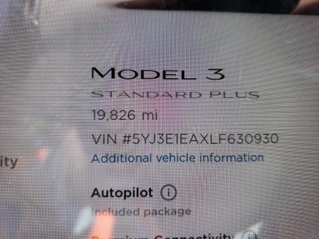2020 TESLA MODEL 3 5YJ3E1EAXLF630930