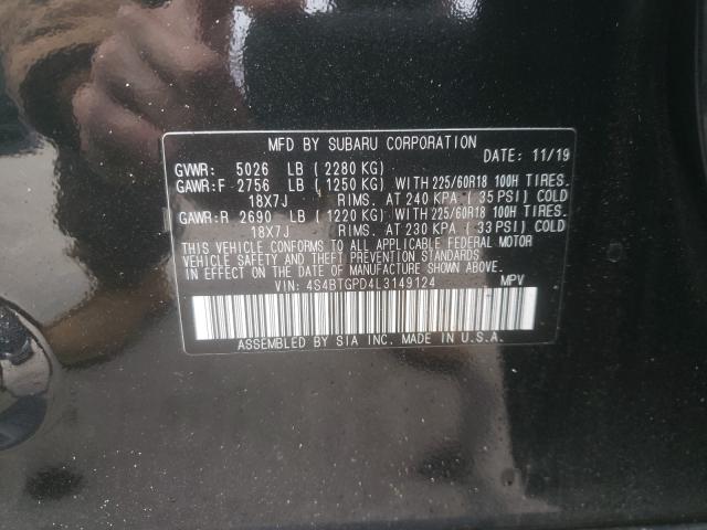 2020 SUBARU OUTBACK TO 4S4BTGPD4L3149124