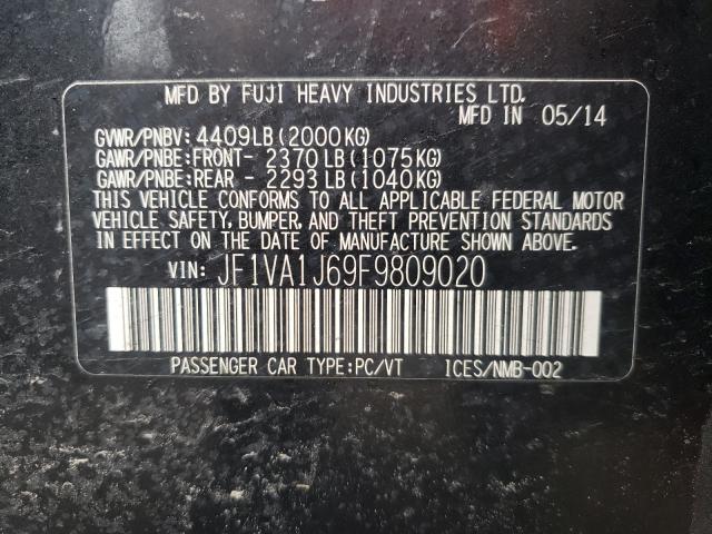 2015 SUBARU WRX LIMITE JF1VA1J69F9809020
