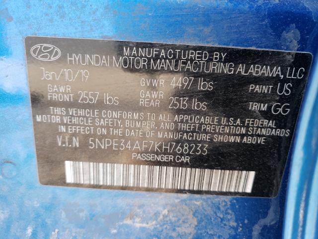 2019 HYUNDAI SONATA LIM 5NPE34AF7KH768233