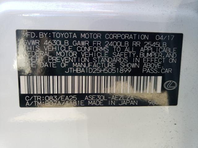 2017 LEXUS IS 200T JTHBA1D25H5051899