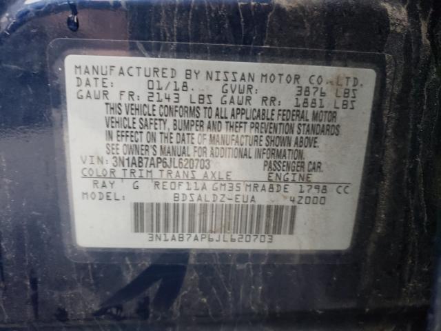 2018 NISSAN SENTRA S/S 3N1AB7AP6JL620703