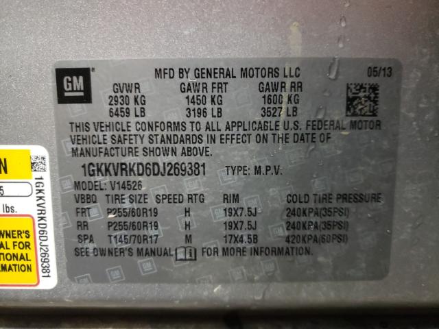 2013 GMC ACADIA SLT 1GKKVRKD6DJ269381