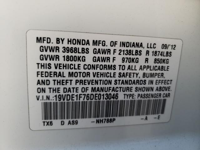 2013 ACURA ILX 20 TEC 19VDE1F76DE013046
