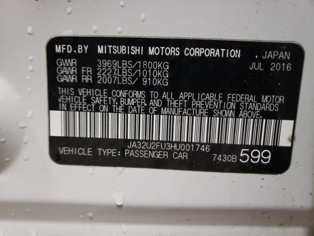 2017 MITSUBISHI LANCER ES JA32U2FU3HU001746