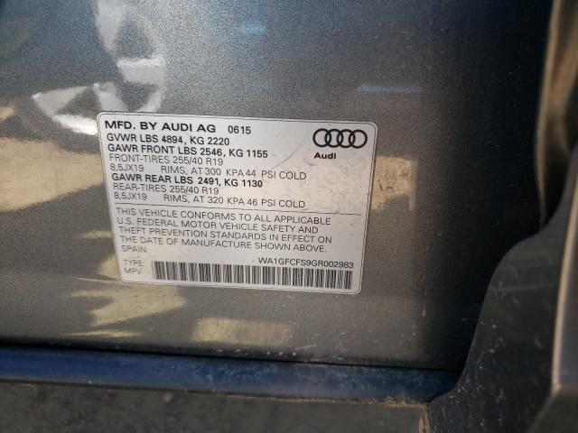 2016 AUDI Q3 PRESTIG WA1GFCFS9GR002983
