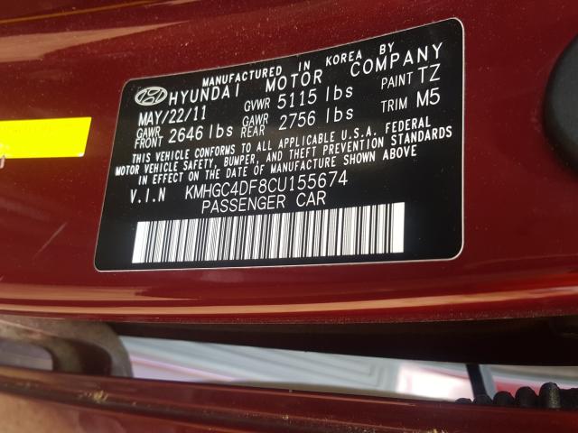 2012 HYUNDAI GENESIS 4. KMHGC4DF8CU155674