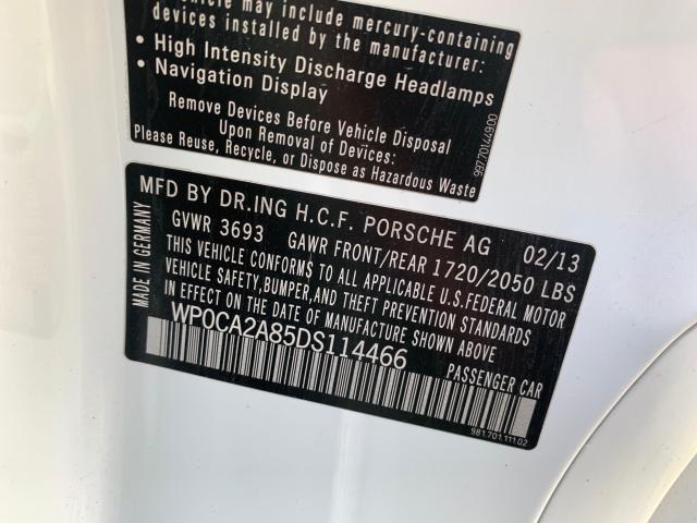 2013 PORSCHE BOXSTER WP0CA2A85DS114466