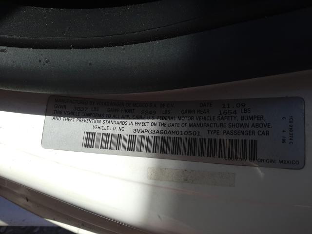2010 VOLKSWAGEN NEW BEETLE 3VWPG3AG0AM010501