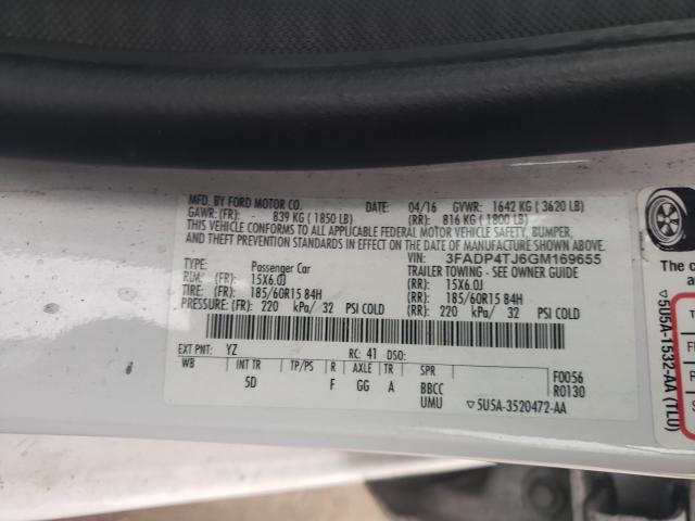 2016 FORD FIESTA S 3FADP4TJ6GM169655