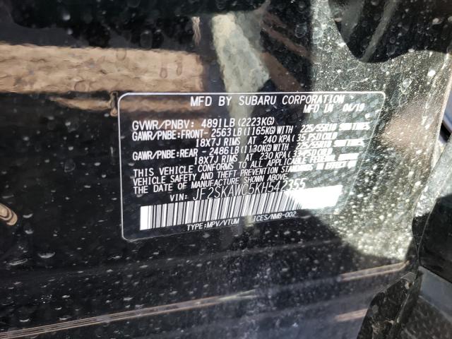 2019 SUBARU FORESTER T JF2SKAWC5KH542355
