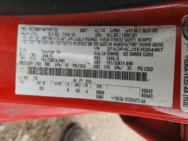 2014 FORD FIESTA TIT 3FADP4CJXEM204467