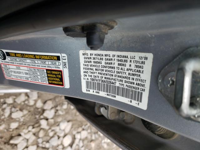2010 HONDA CIVIC VP 19XFA1F36AE026447