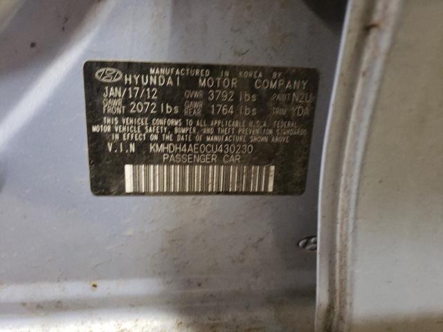 2012 HYUNDAI ELANTRA KMHDH4AE0CU430230