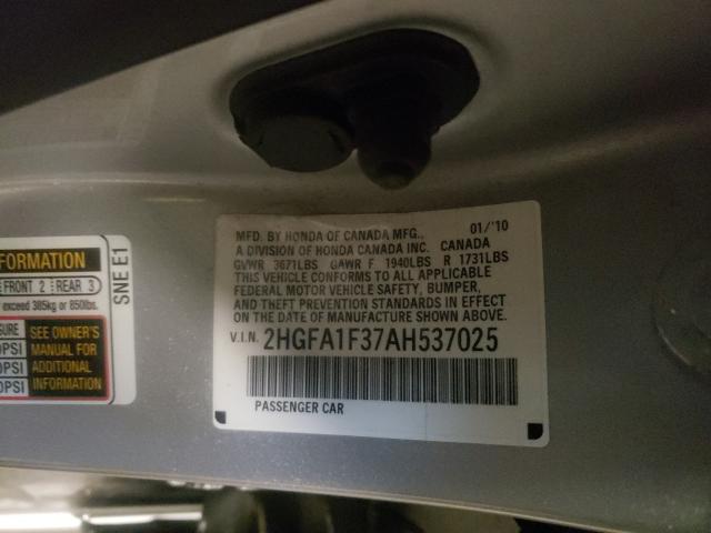 2010 HONDA CIVIC VP 2HGFA1F37AH537025