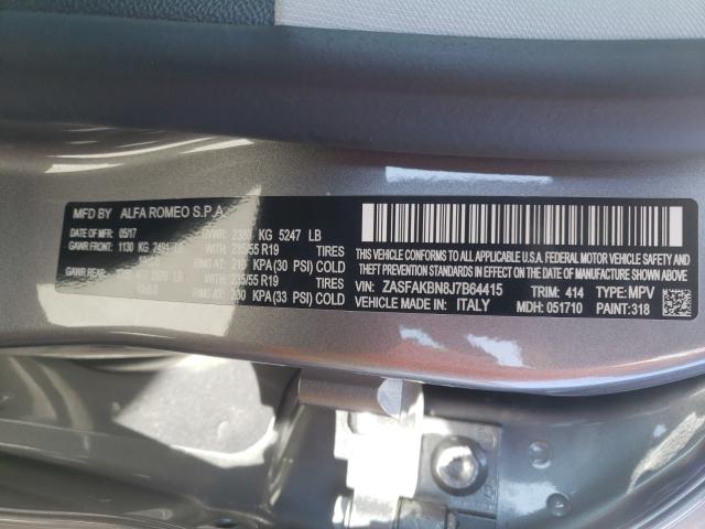 2018 ALFA ROMEO STELVIO TI ZASFAKBN8J7B64415