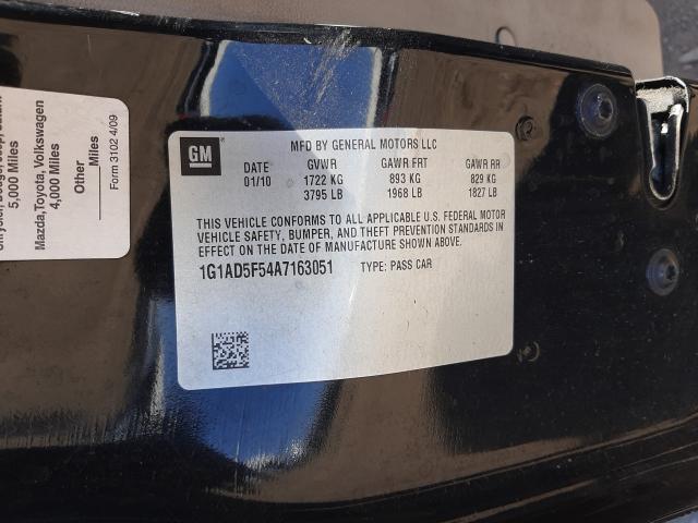 2010 CHEVROLET COBALT 1LT 1G1AD5F54A7163051