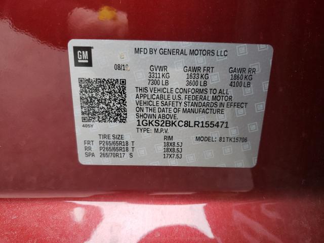 2020 GMC YUKON SLT 1GKS2BKC8LR155471