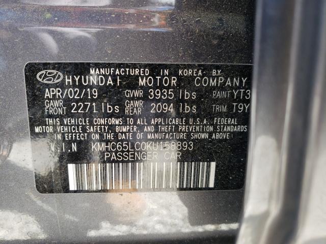 2019 HYUNDAI IONIQ BLUE KMHC65LC0KU158893