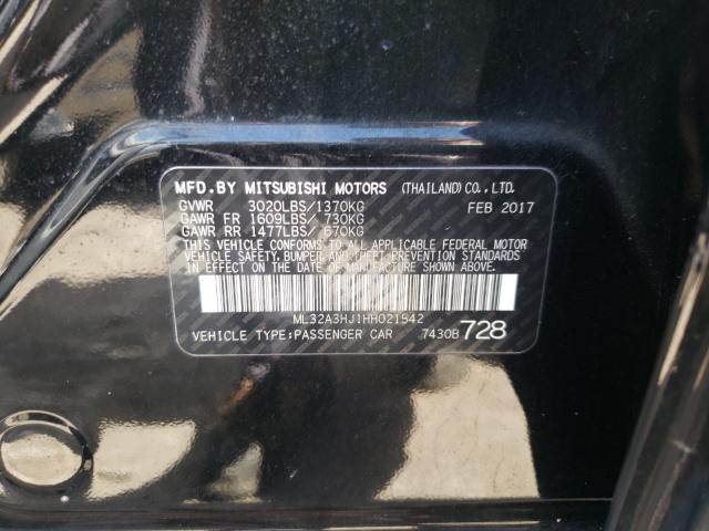 2017 MITSUBISHI MIRAGE ES ML32A3HJ1HH021542