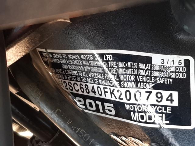 2015 HONDA GL1800B JH2SC6840FK200794
