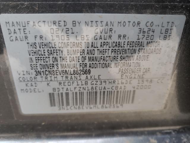 2021 NISSAN VERSA SV 3N1CN8EV6ML862569