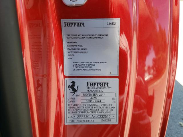 2018 FERRARI 812 SUPERF ZFF83CLA4J0232510