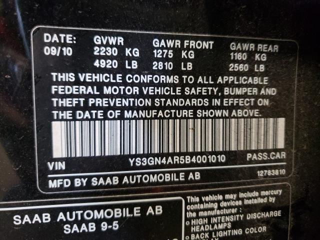 2011 SAAB 9 5 YS3GN4AR5B4001010