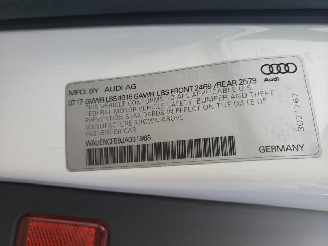 WAUENCF59JA031865 2018 AUDI A5, photo no. 10