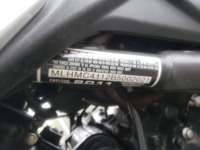 2011 HONDA CBR250 MLHMC4112B5002021