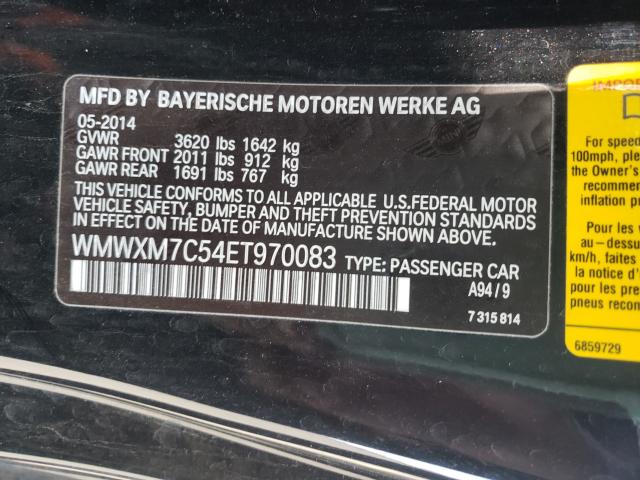 2014 MINI B80 WMWXM7C54ET970083