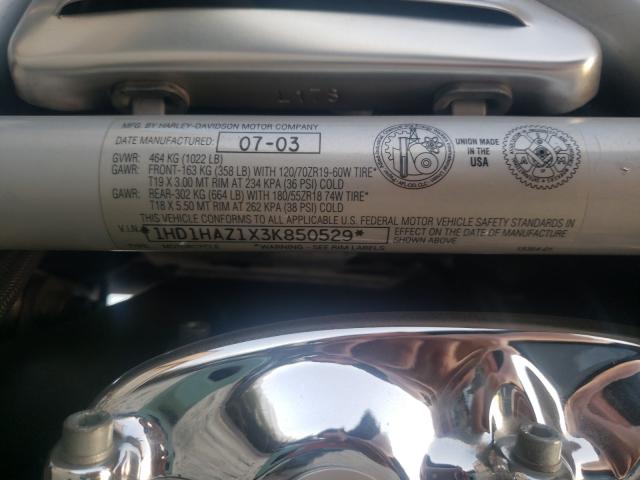 2003 HARLEY-DAVIDSON VRSCA 1HD1HAZ1X3K850529
