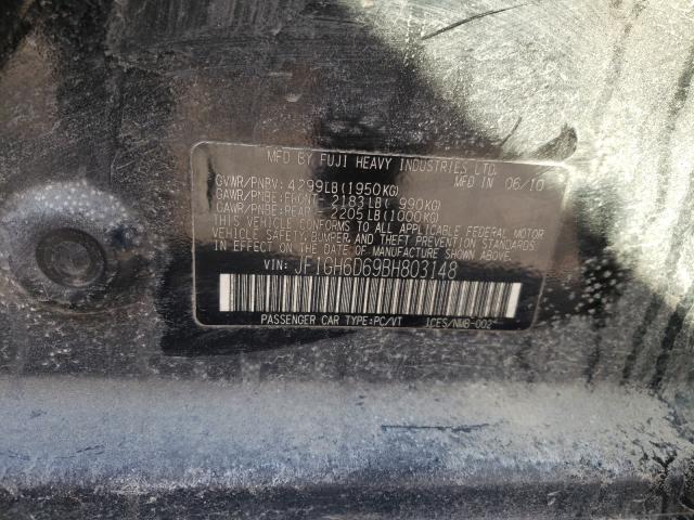 2011 SUBARU IMPREZA OU JF1GH6D69BH803148