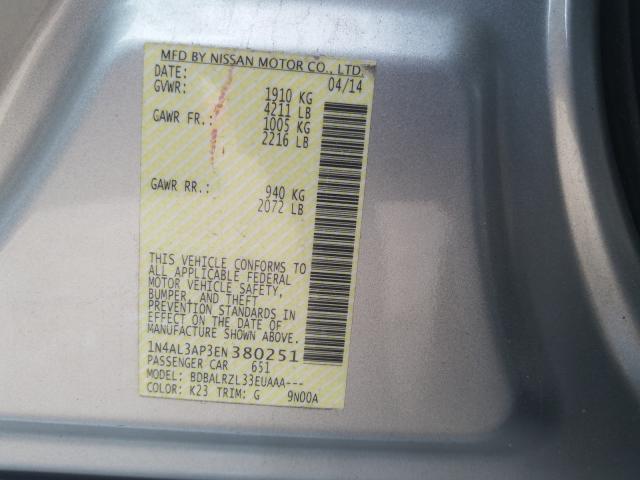 2014 NISSAN ALTIMA 2.5 1N4AL3AP3EN380251