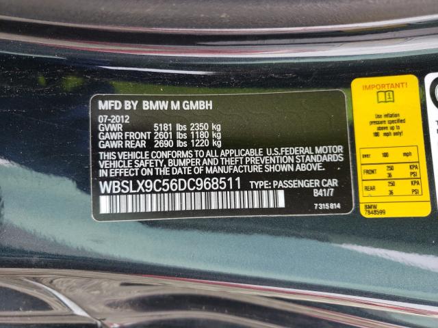 2013 BMW M6 WBSLX9C56DC968511