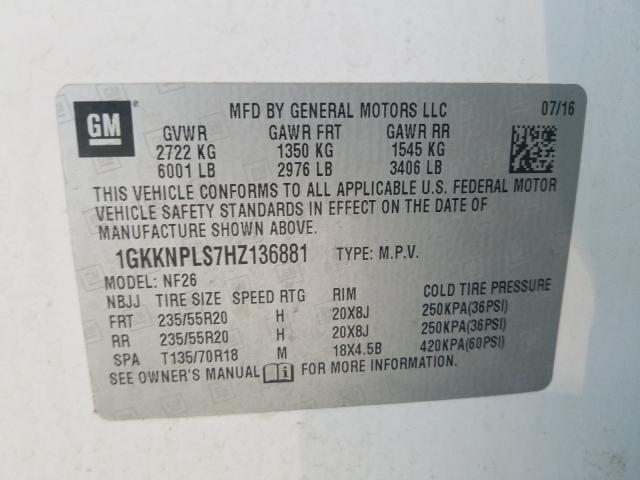 2017 GMC ACADIA DEN 1GKKNPLS7HZ136881